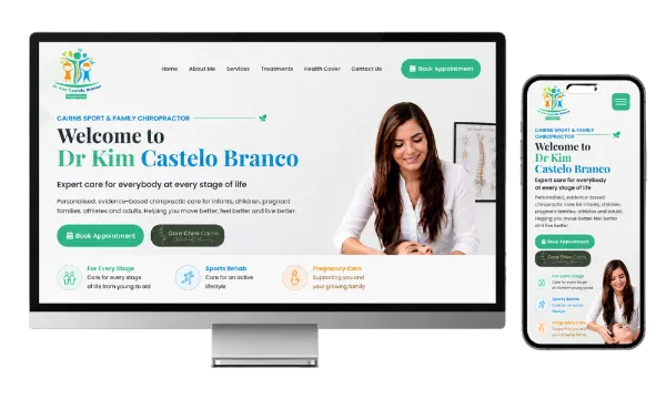 a chiropractor website design example for small businesses